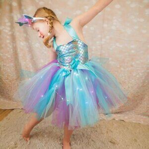 Sparkly Blue Mermaid Costume – Toddler/Child Dress-Up Outfit